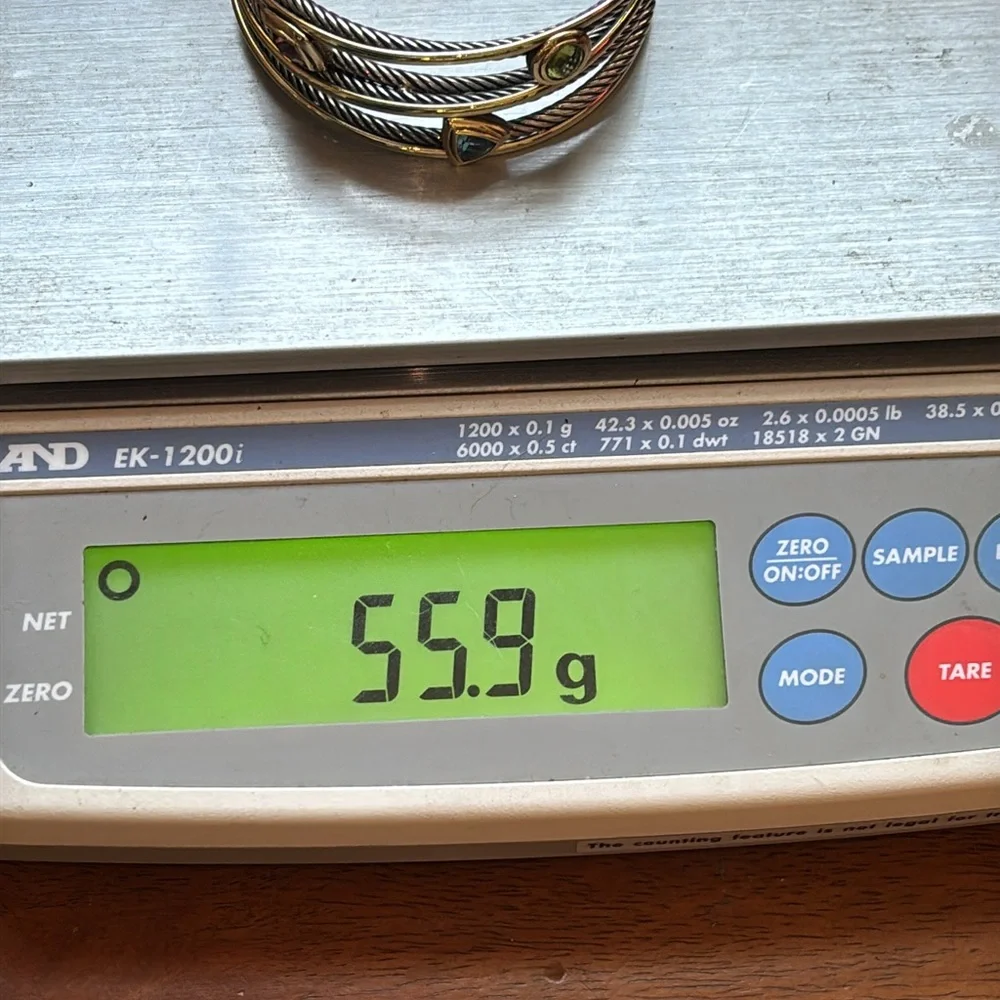 David Yurman 18k Gold & Sterling Silver Gemstone Bracelet